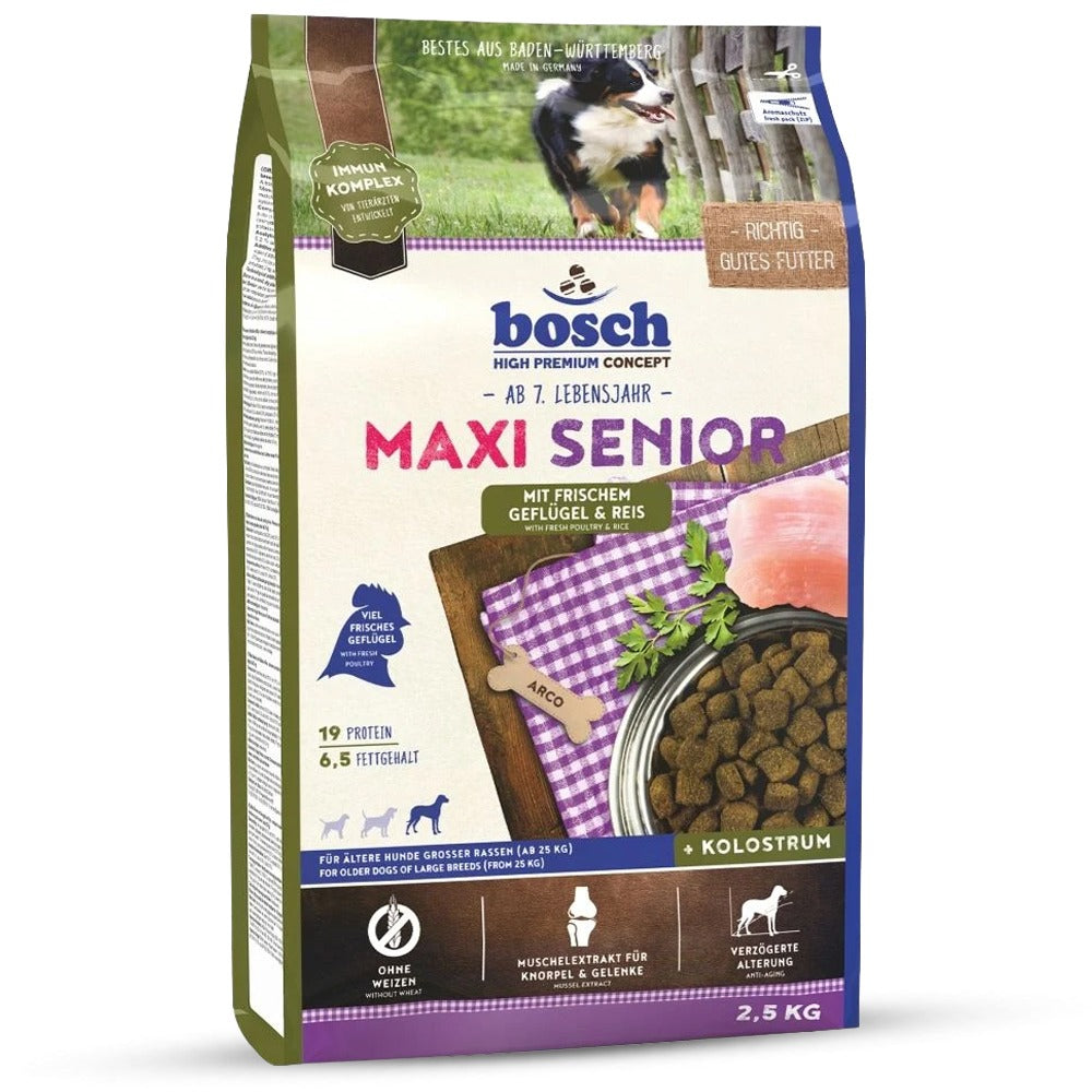 Bosch HPC Maxi Senior Pollo e Riso Cibo per Cani