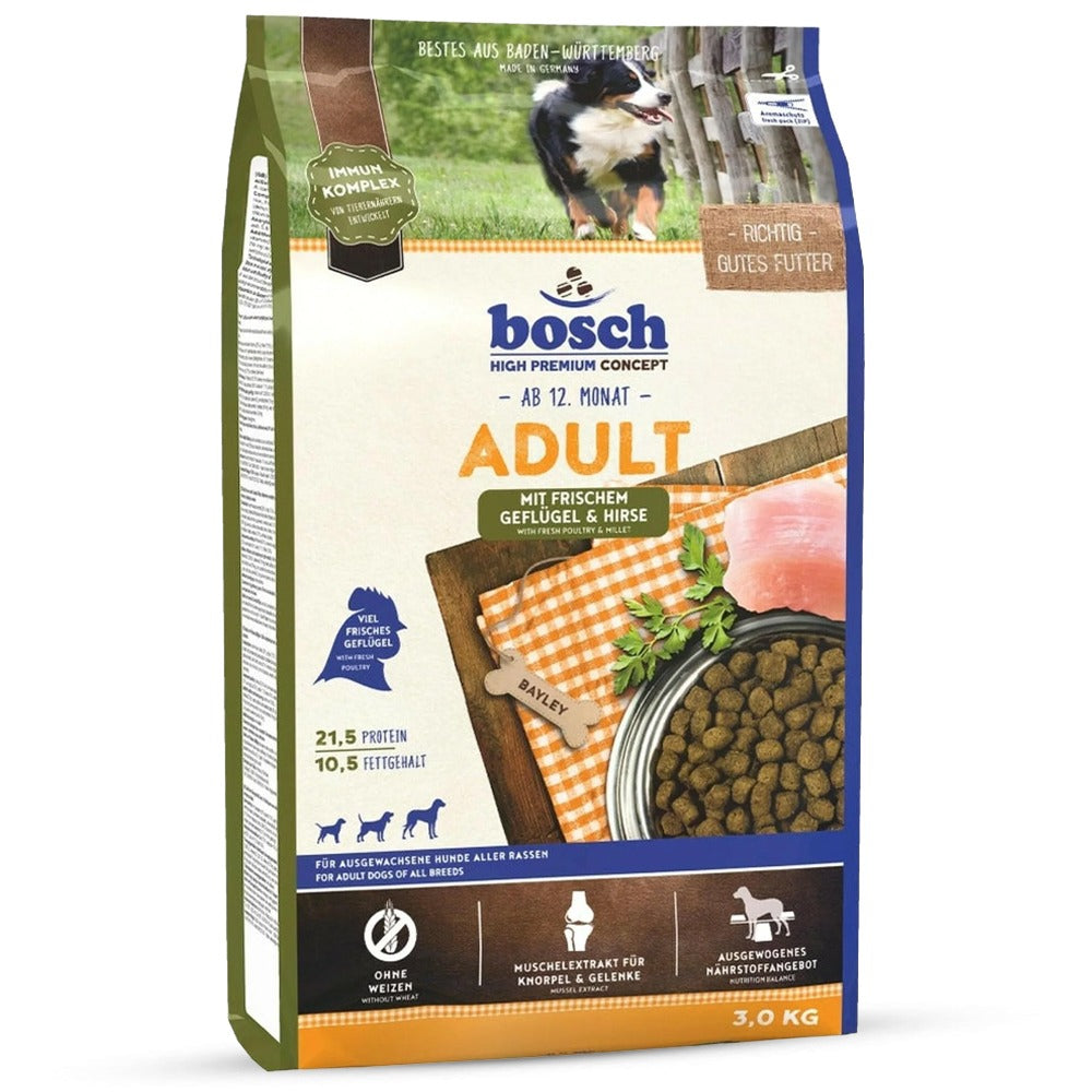 Bosch Adult Crocchette Cane con Pollame Fresco e Miglio