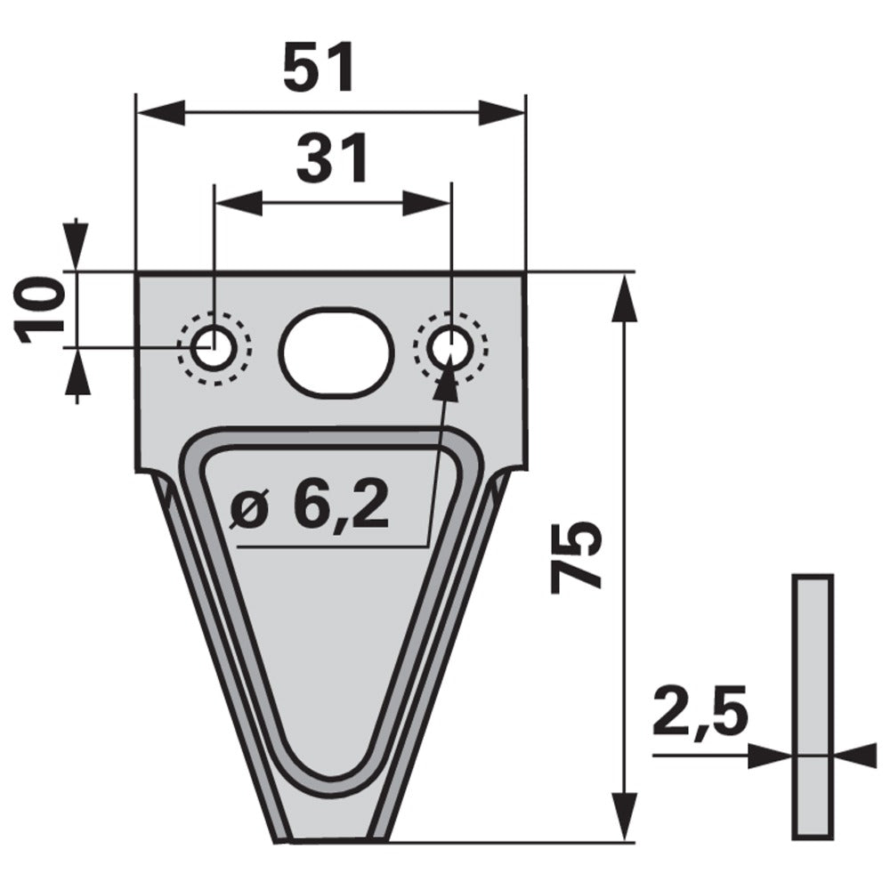 Smooth Mower Knife Blade – ESM 3441331