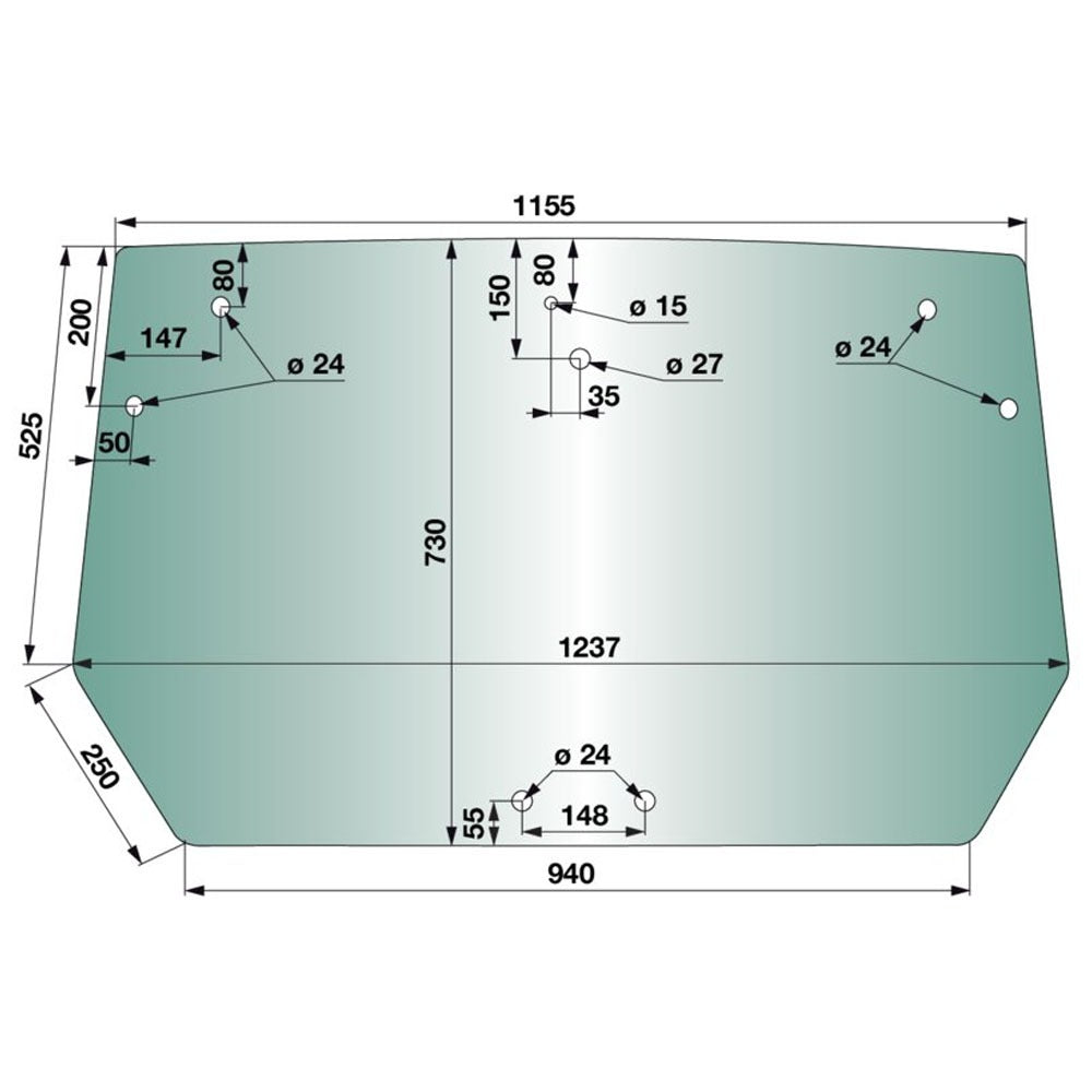Green-Tinted Rear Window – Replacement for SLH 0.015.4272.0/1