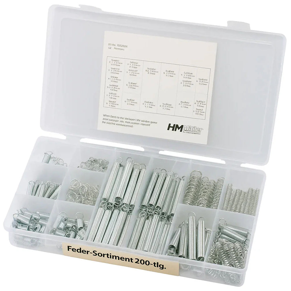 Umfangreiches 200-teiliges Federsortiment