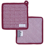 Cotton Potholder Checkered & Striped Anthrazit – 20x20cm