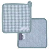 Cotton Potholder Checkered & Striped Anthrazit – 20x20cm
