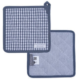 Cotton Potholder Checkered & Striped Anthrazit – 20x20cm
