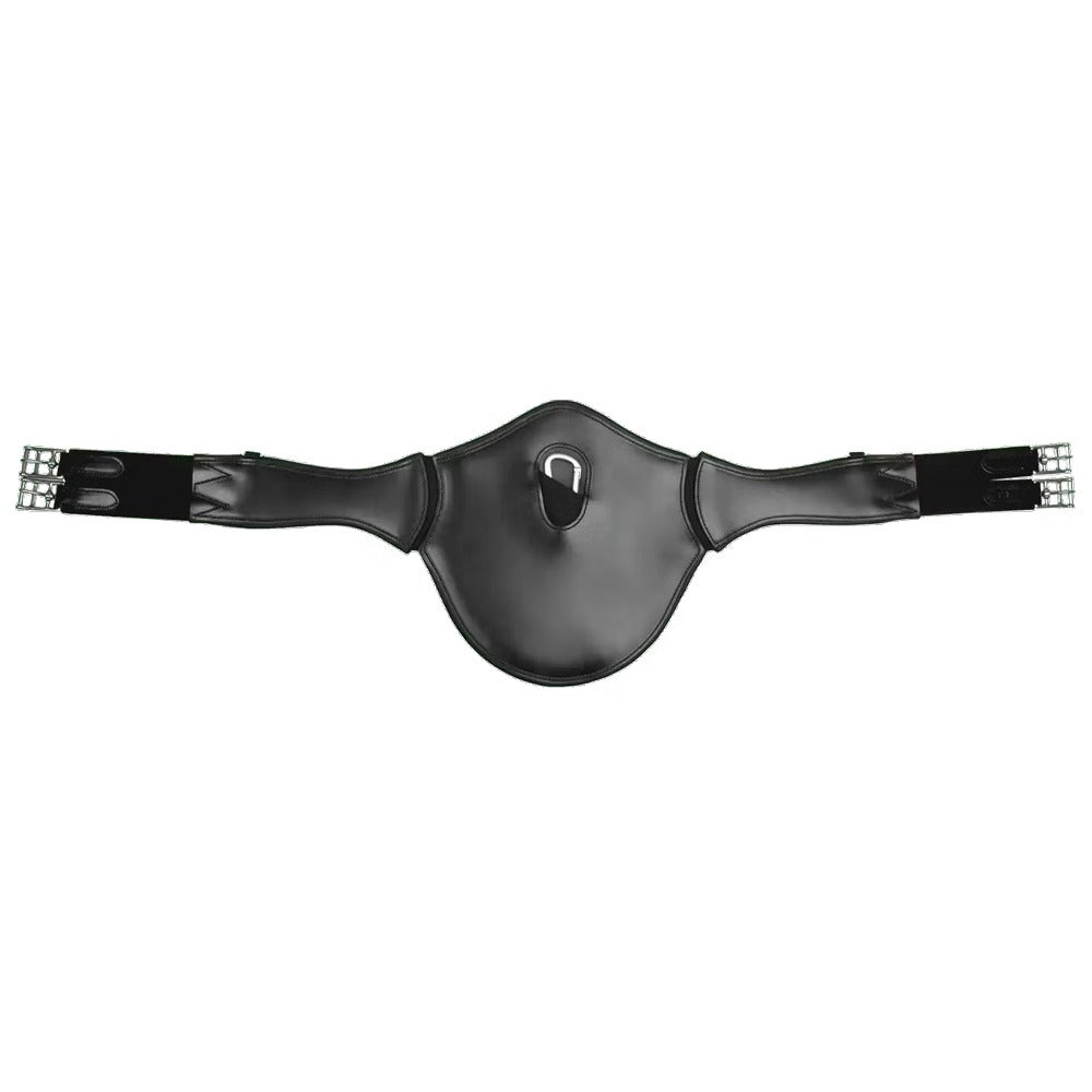 Anatomical Leather Girth with Elastic Inserts and Stud Guard