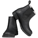 Kids Winter Jodhpur Boots Leather Warm Non Slip Riding - Black/silver