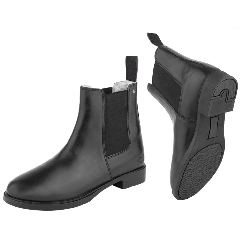 Stivaletti Jodhpur Invernali Pelle Eleganti Caldi Antiscivolo - Nero