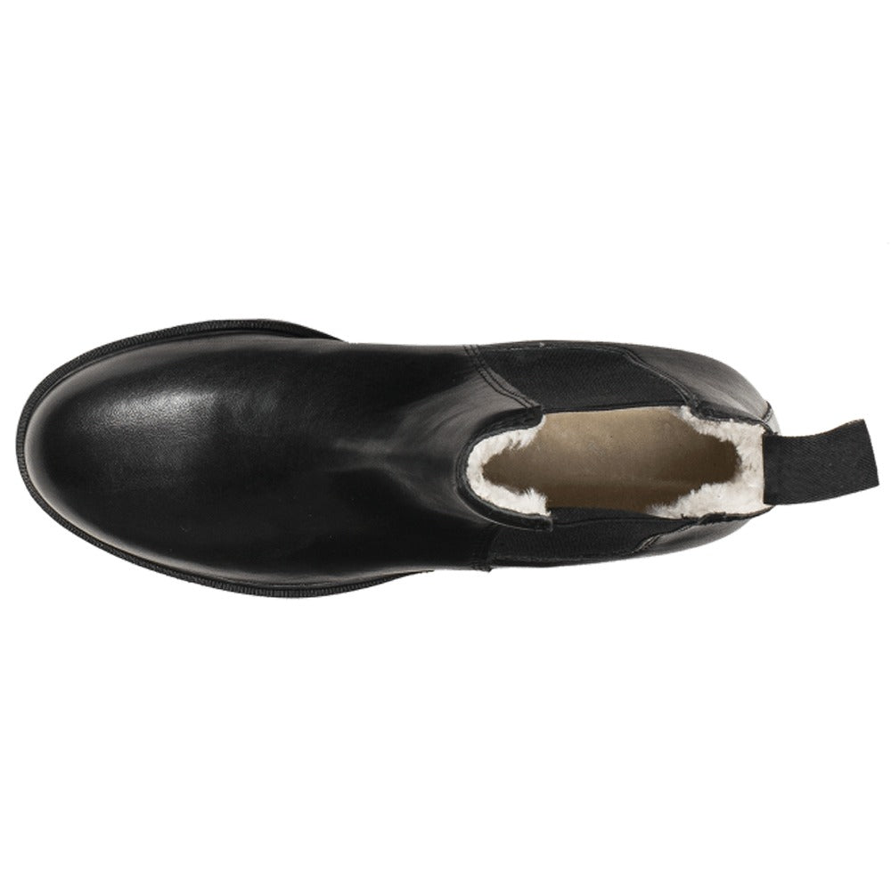 Stivaletti Jodhpur Invernali Pelle Eleganti Caldi Antiscivolo - Nero