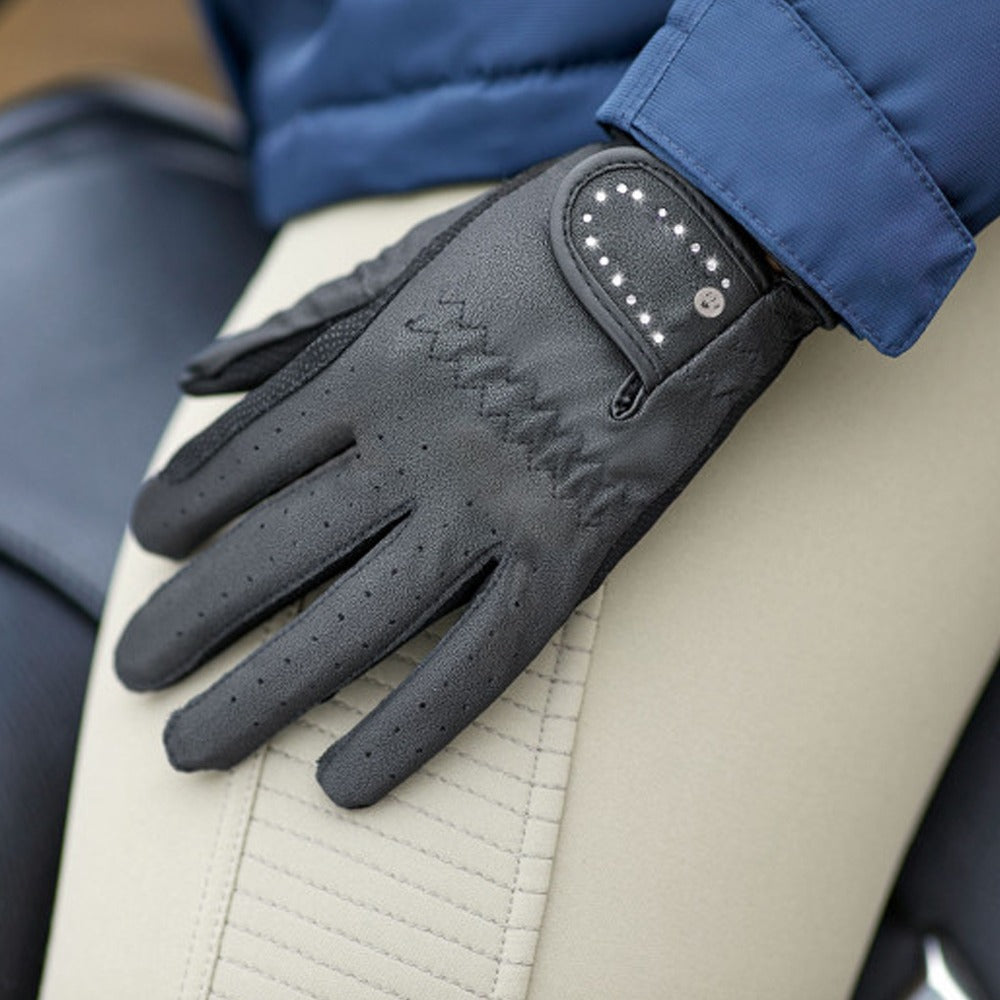 Guanti Equitazione Invernali Allrounder Nero Argento Caldi
