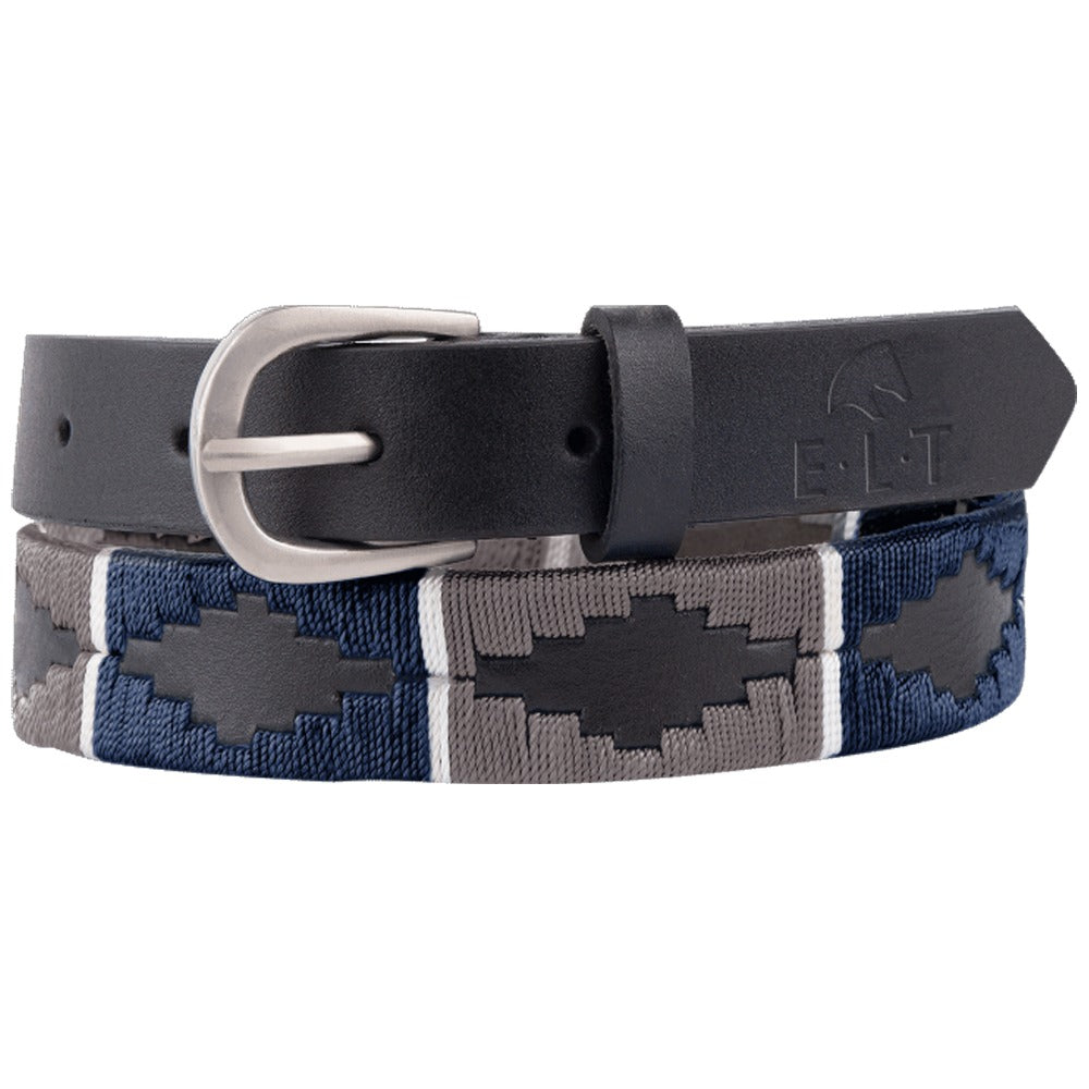 Gemma Polo Leather Belt with Tricolor Detail
