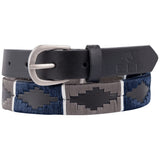 Gemma Polo Leather Belt with Tricolor Detail