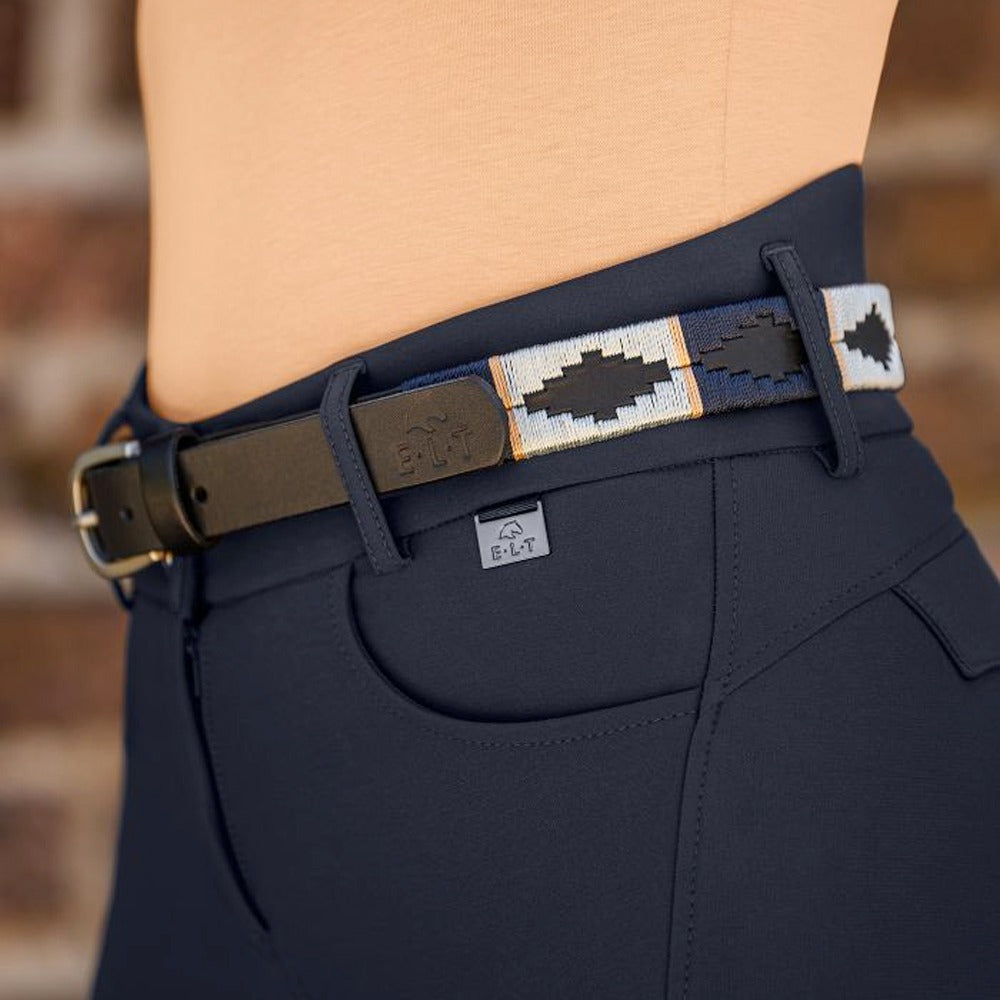 Gemma Polo Leather Belt with Tricolor Detail