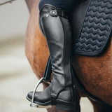 Classic Black Leather Chaps Riding Boots Fit Comfortable Design