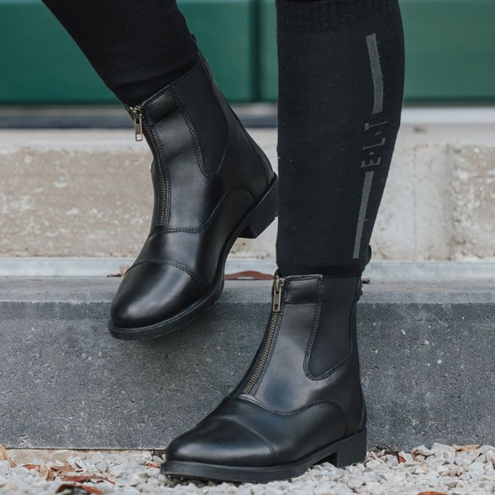 Boston Jodhpurstiefelette Leder Reitsport Schuhe Schwarz Komfort