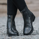 Boston Jodhpurstiefelette Leder Reitsport Schuhe Schwarz Komfort