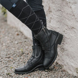 Newcastle Jodhpur Schnürstiefelette Leder Komfort Reitsport Schwarz