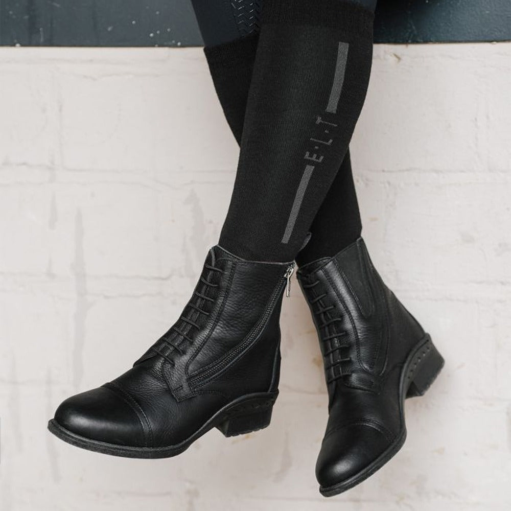 Newcastle Jodhpur Schnürstiefelette Leder Komfort Reitsport Schwarz