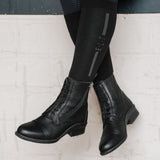 Newcastle Jodhpur Schnürstiefelette Leder Komfort Reitsport Schwarz