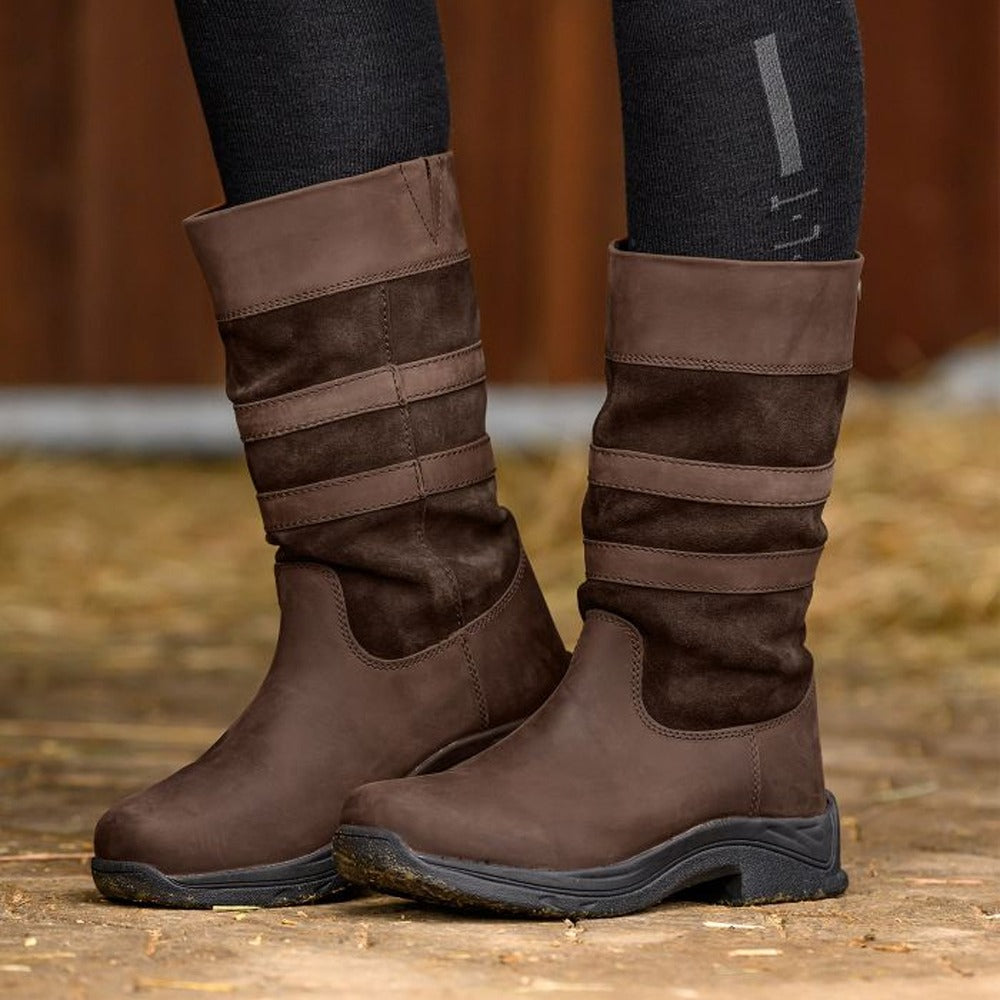 Oklahoma Stallstiefel Braun Komfort Leder Reitsport Winter