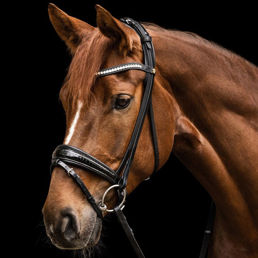 Waldhausen S-Line Magic Bridle with Crystal Browband - Black
