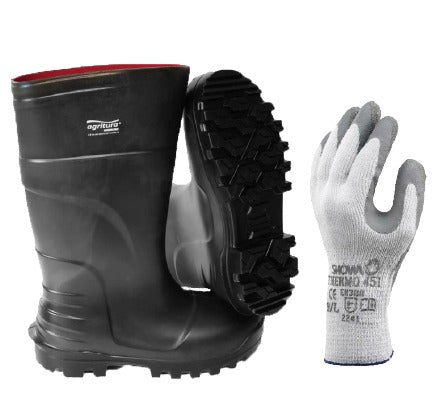 Agritura Thermostiefel S5 + Handschuhe Showa 451 Thermo