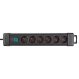 Multipresa 6 Prese, Cavo 3 m, Nera, Prese 45°, Interruttore di Sicurezza