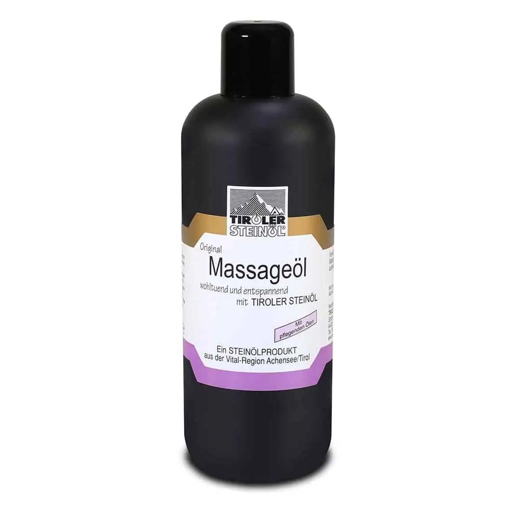 Olio per massaggi con olio di pietra tiroler