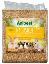 Anibest Naturstroh 4kg und 800g – Einstreu für Kleintiere, Saugfähig und Wärmedämmend