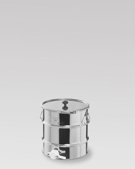 Stainless steel container for transporting honey with handle