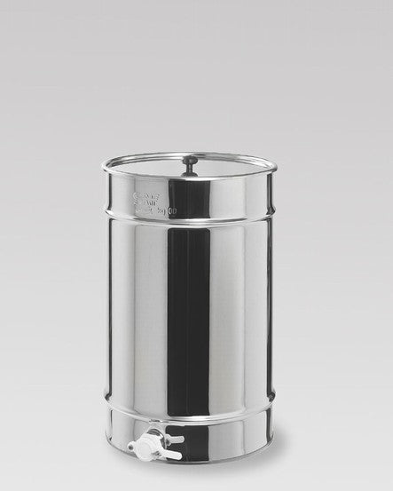 Stainless steel container for transporting honey with handle