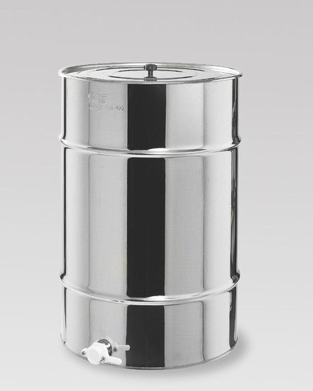 Stainless steel container for transporting honey with handle