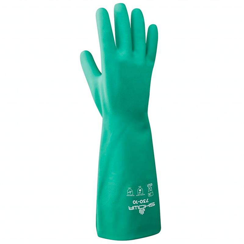Guanti SHOWA 730 in Nitrile Antichimici con Presa Sicura e Comfort