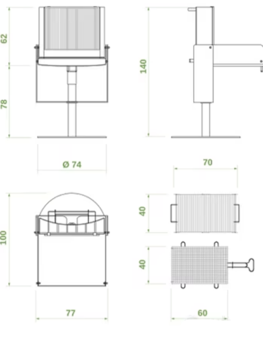 BBQ Vento Grill Compatto a Legna Fontana Mediterraneo Fired