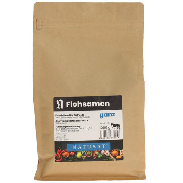 Natusat Flohsamen ganz - Supporto Naturale alla Digestione del Tuo Cavallo 1 kg