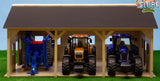 Landwirtschaftlicher Schuppen im Maßstab 1:16 für 3 Traktoren und Anhänger