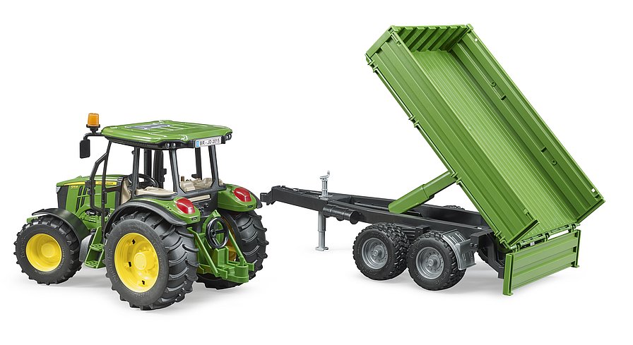 John Deere 5115 M with trailer equipped with tailgates