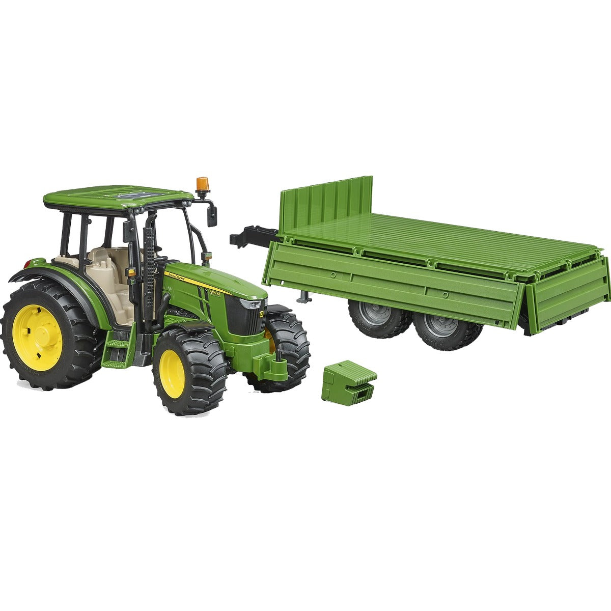 John Deere 5115 M con rimorchio dotato di sponde r