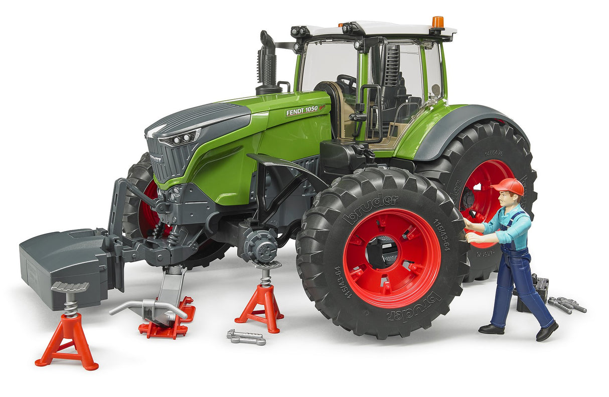 Bruder Fendt 1050 Vario Traktor mit Mechaniker und Werkstattwerkzeug