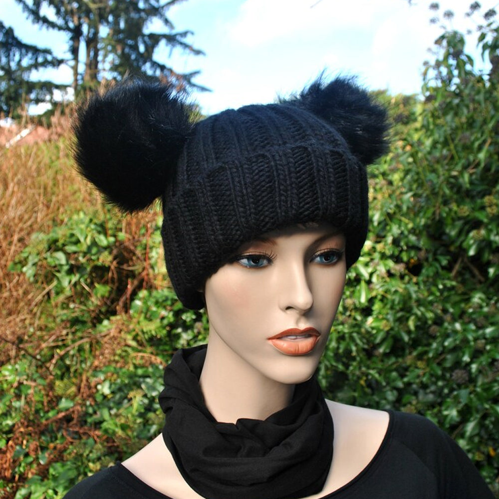 Cappelli Cappello Donna + 2 Pom Pom