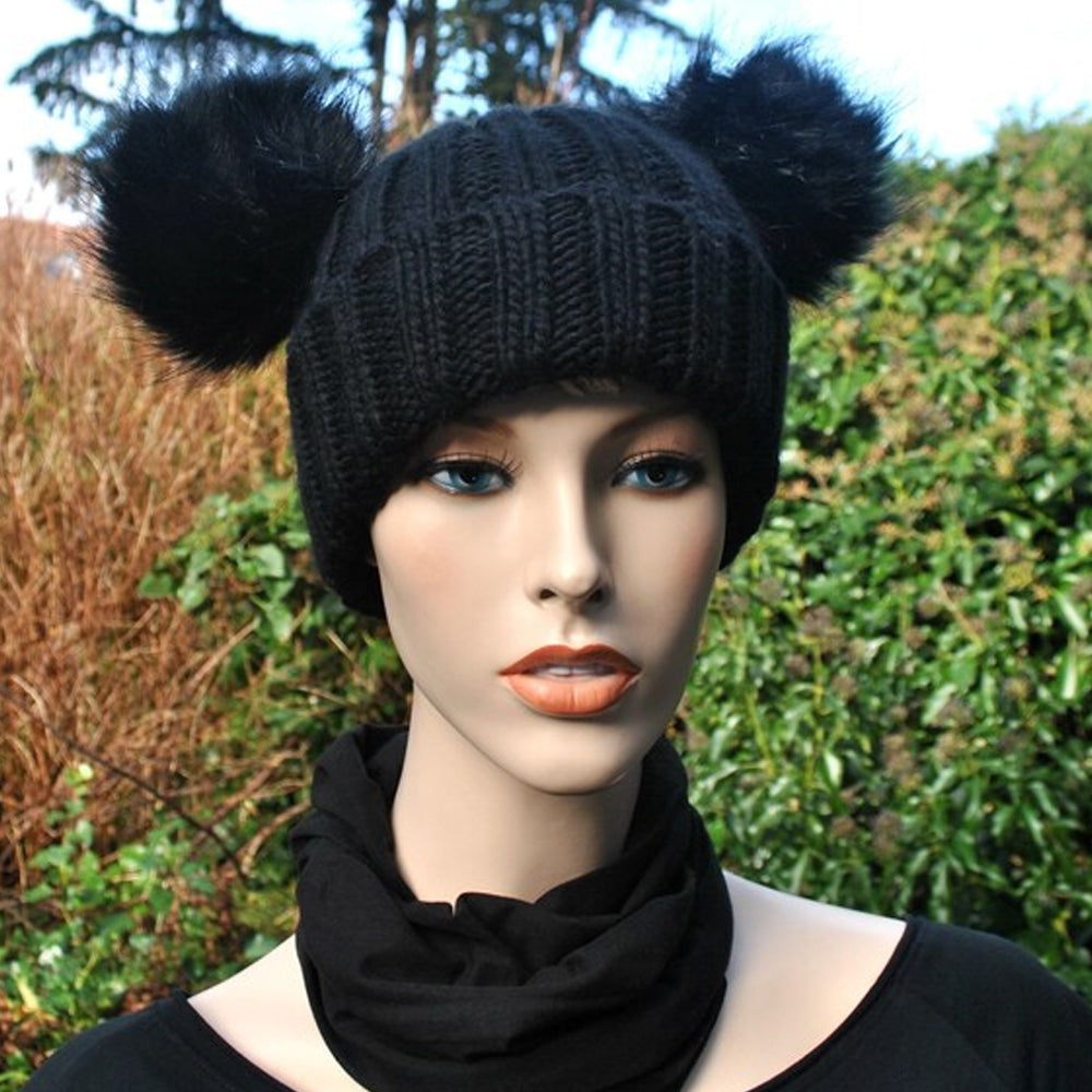 Cappelli Cappello Donna + 2 Pom Pom