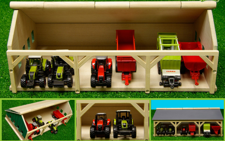 Capannone per macchine agricole giocattoli per bambini trattore scala 1:87